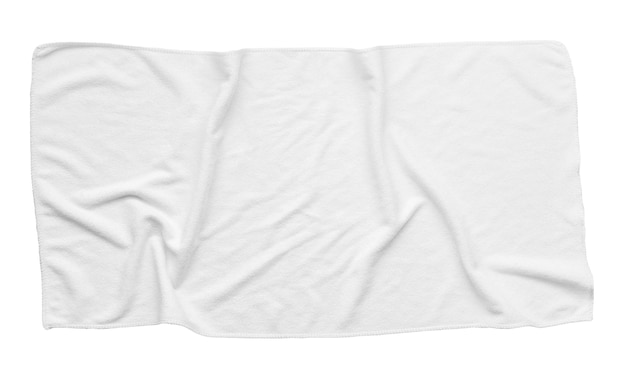 White beach towel isolated white background