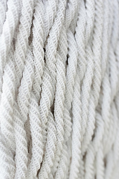 white beaded weaving texture close up