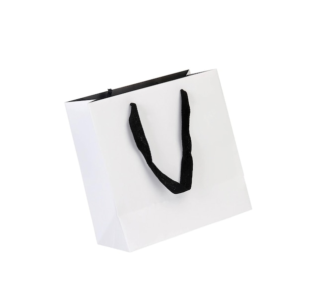 Photo white beamless paperbag with cords