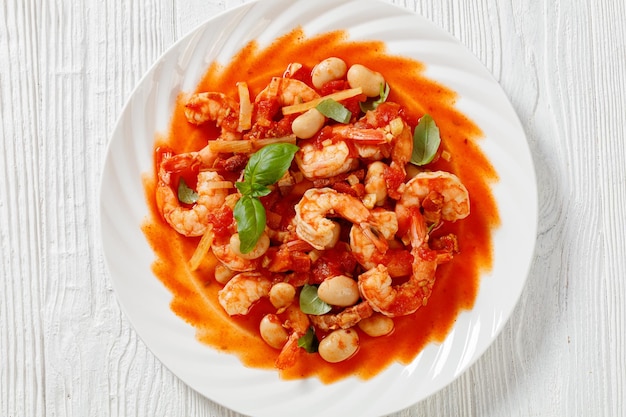 White Bean Tomato Fennel and Shrimp Dinner