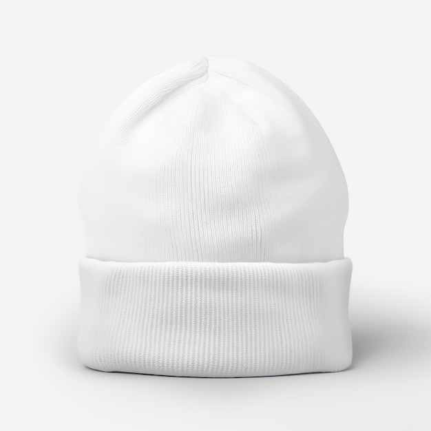 Foto un berretto bianco su sfondo bianco