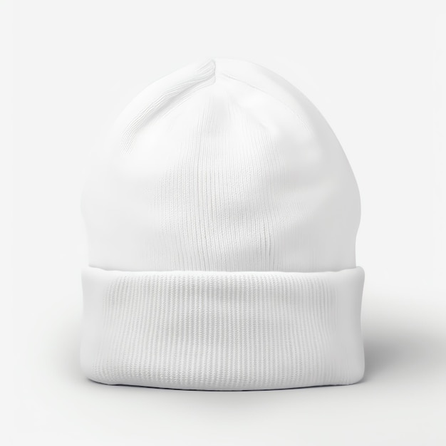 Photo a white beanie on a white background