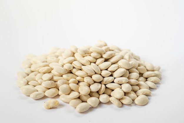 White beans on white surface