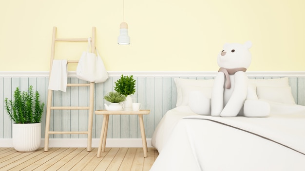 Фото Белый медведь в детской комнате или спальне