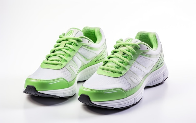 녹색  ⁇ 을 가진  ⁇ 색 아름다운 테니스 신발  ⁇  배경에 고립 된 3D 캐릭터