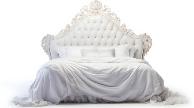 Photo white bed on a white background