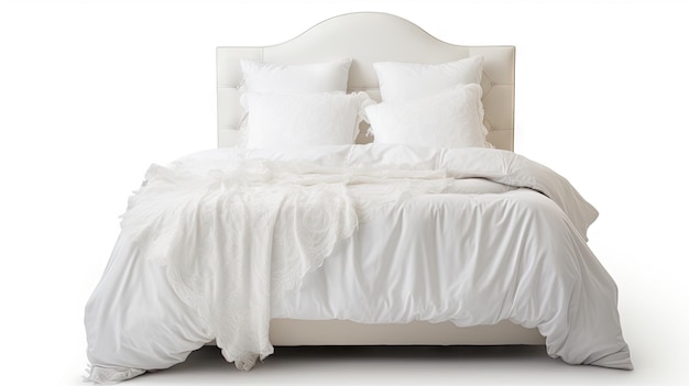 색 바탕에 고립 된 침대와 색 침대