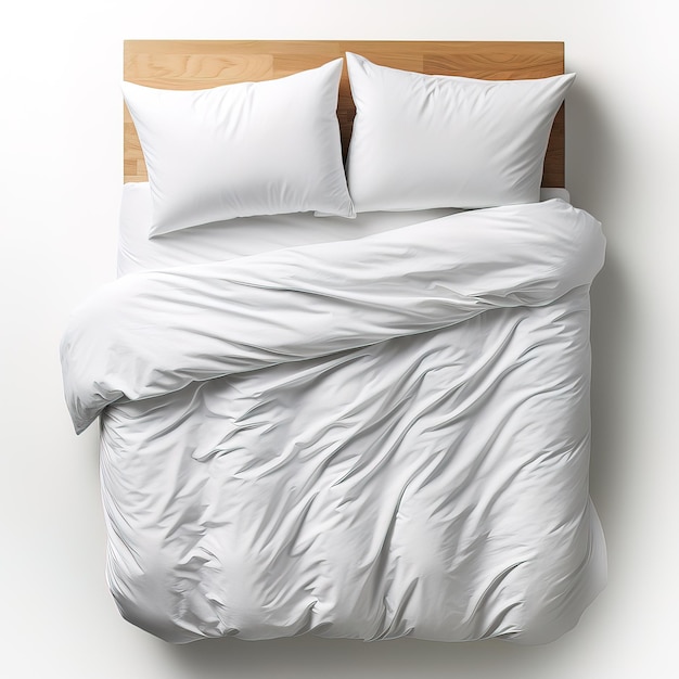 белая кровать с белым одеялом на ней