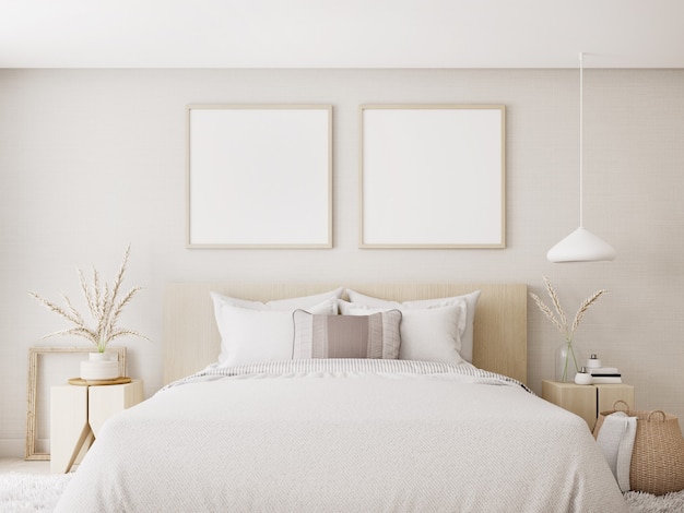 White bedroom interior.