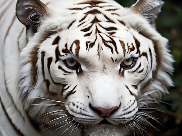 White Bengal Tiger's Piercing Stare