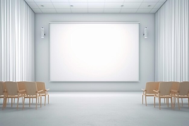 White big cinema screen mockup