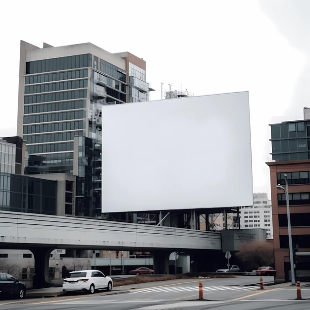 Photo white billboard in the city