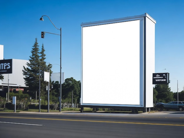 White Billboard Mockup Ideaal voor opvallende advertentiecampagnes die door AI zijn gegenereerd