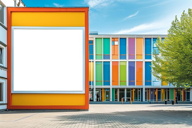 Photo white billboard in the primary school