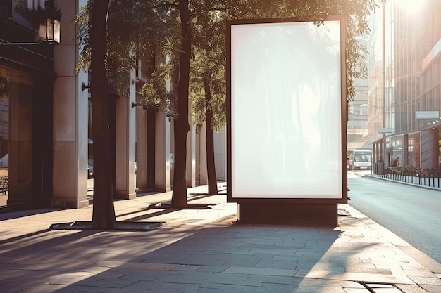 white billboard in the public space