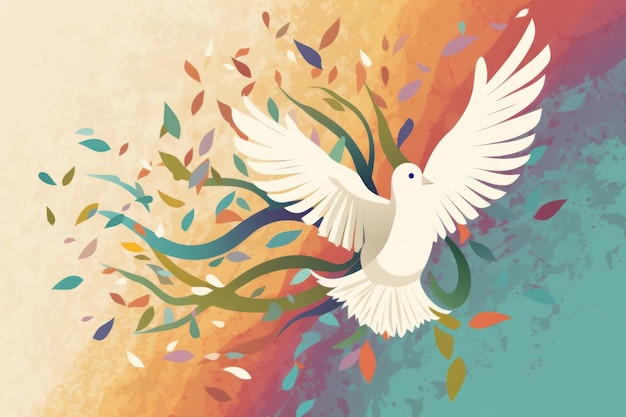 White bird shows peace International Day of Peace image generative AI