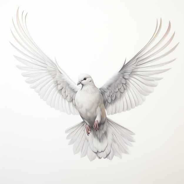 a white bird with wings spread