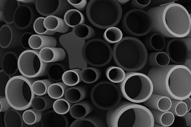 White and black 3d pipes background