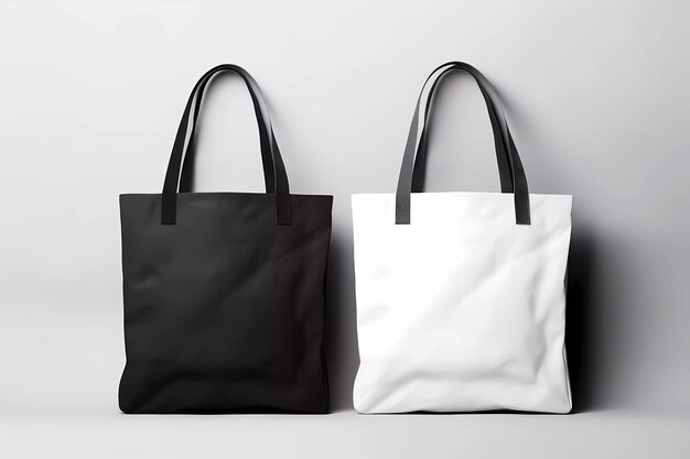 White and black bags mockup with copy space Generative ai design concept