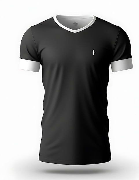 white and black blank tshirt with empty yours design on white background 3d rendering tshirt mockup