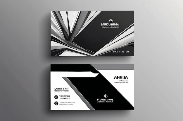 Белый и черный дизайн шаблона визитки с вдохновением от абстрактного двухстороннего