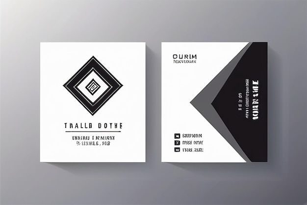 Photo white and black business card template design with inspiration from the abstract two sided