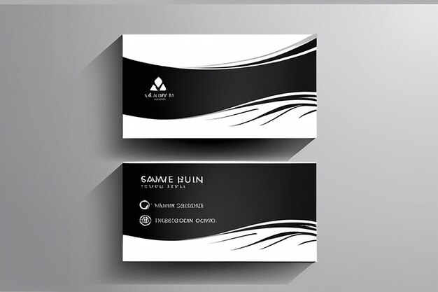 Photo white and black business card template design with inspiration from the abstract two sided