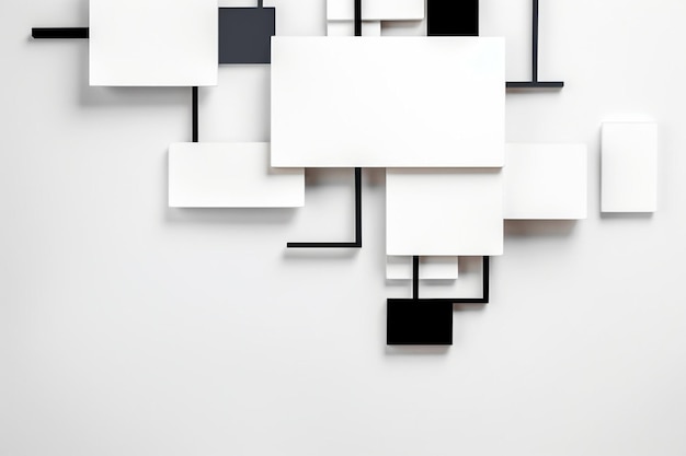 White and black geometric squares in white background wallpaper