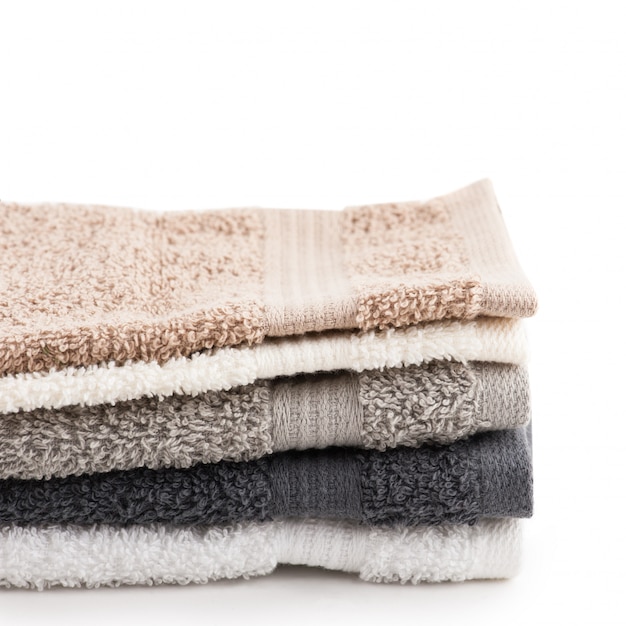 White, black, gray bath towels