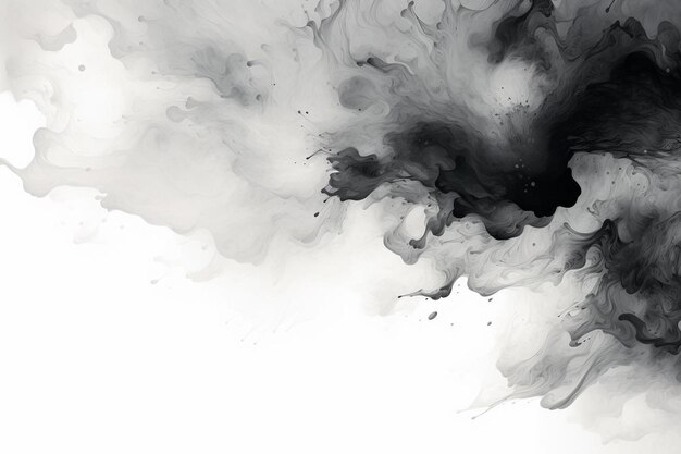 White and black ink clouds