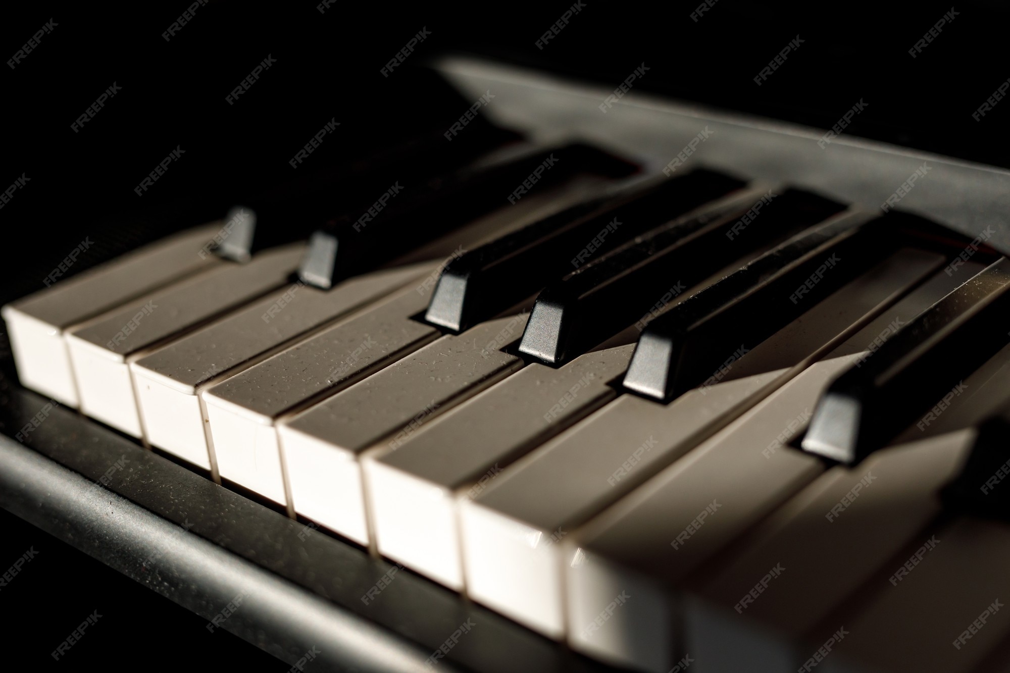 Premium Photo | White and black keys on the piano keyboard
