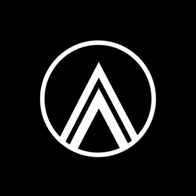 Photo a white and black logo with a triangle in the middle generative ai