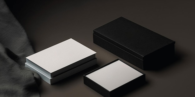 white black minimalist feminine branding business card mockup