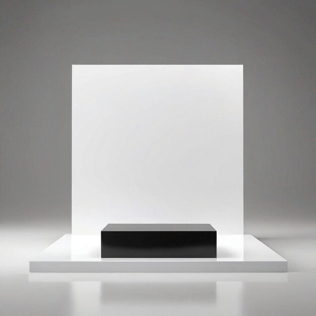 a white and black sculpture on a white surface