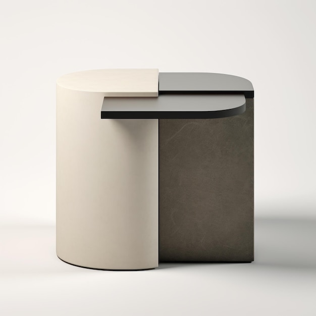 White And Black Side Table With Dadainspired Design