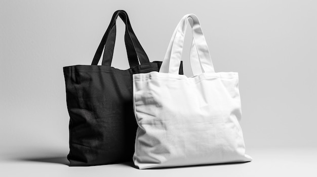 White and black tote bags HD 8K wallpaper Stock Photographic