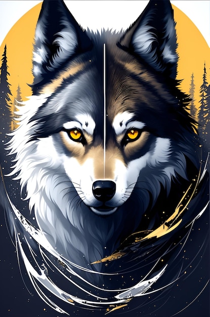 White and black wolf