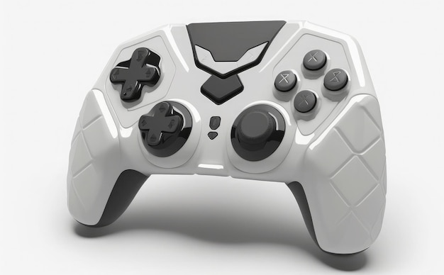 A white and black xbox controller with a black and white controller.