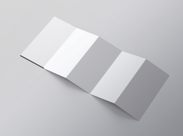 White Blank A4 Size five fold brochure mockup flyer mockup Blank Image