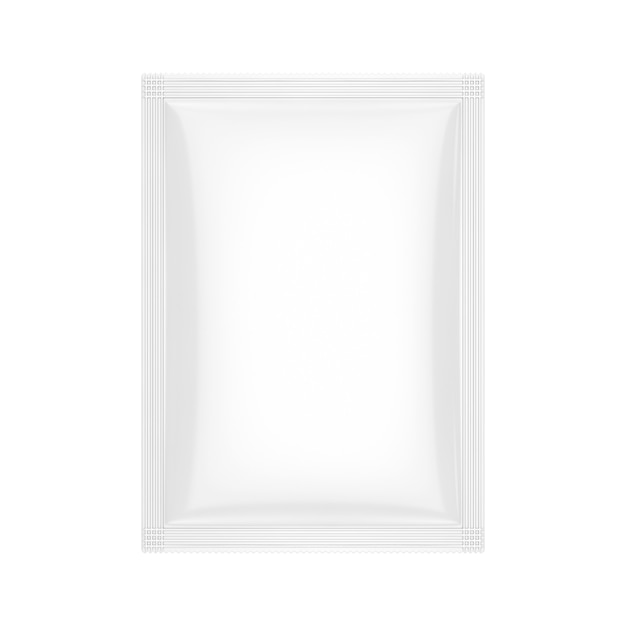 White Blank Bag Package in Clay Style Mockup  on a white background. 3d Rendering