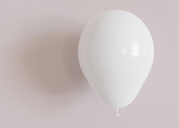 White blank balloon mock up Blank template for your design advertising logo Closeup view Print on balloon Minimalist mockup 3D rendering