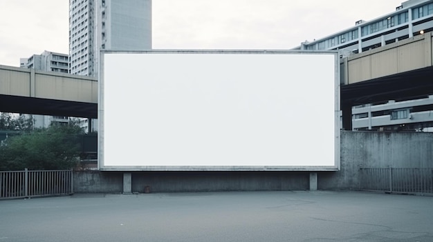 White blank banner billboard for advertising in city useful for design