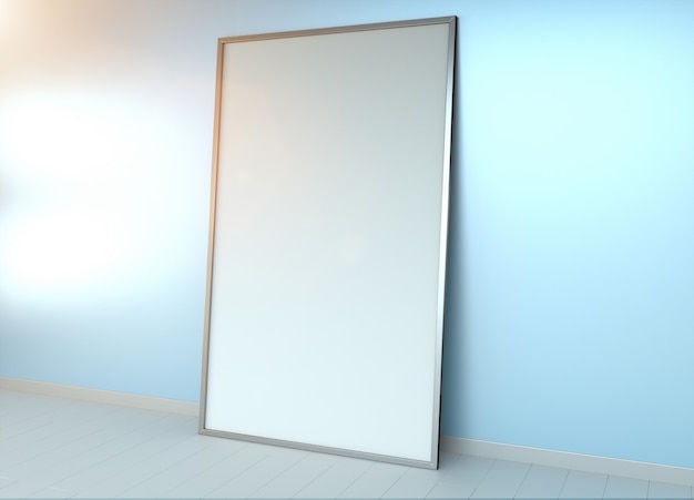 White blank canvas 3D rendering