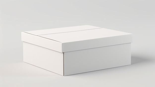 White blank cardboard box with flip top realistic Generative AI