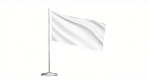 Фото Белый шаблон флага изолирован на белом фоне
