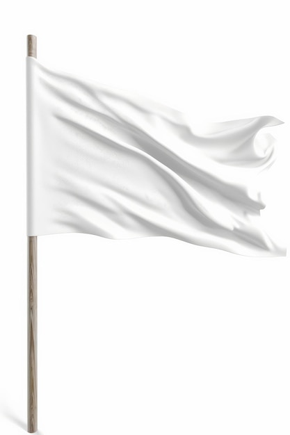 Photo white blank flag template isolated on a white background