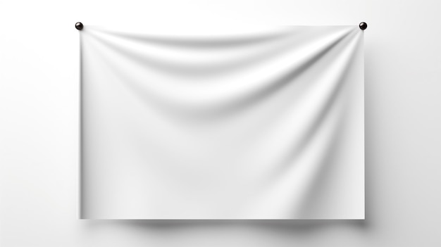 Photo white blank flag template isolated on a white background