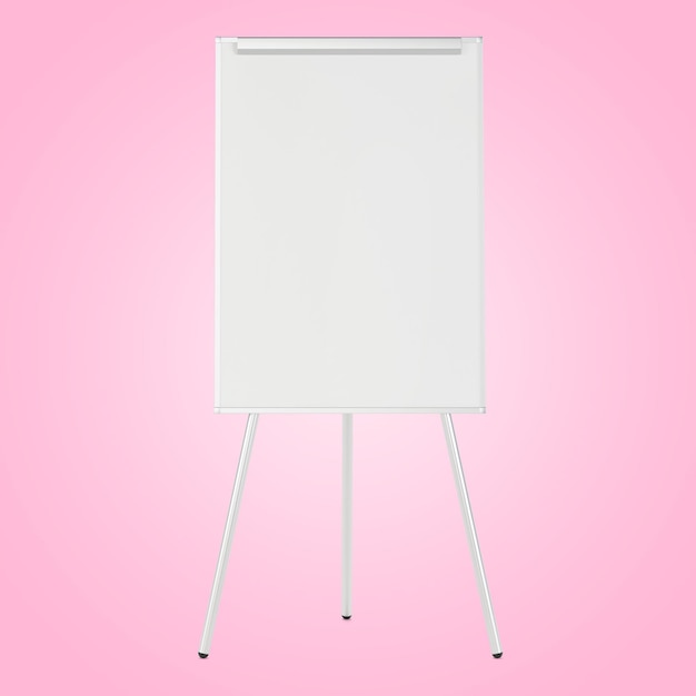 White blank flipchart. 3D illustration.