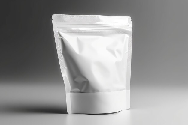 白い空白のホイル食品 Doy パック スタンド アップ ポーチ バッグ パッケージ生成 AI
