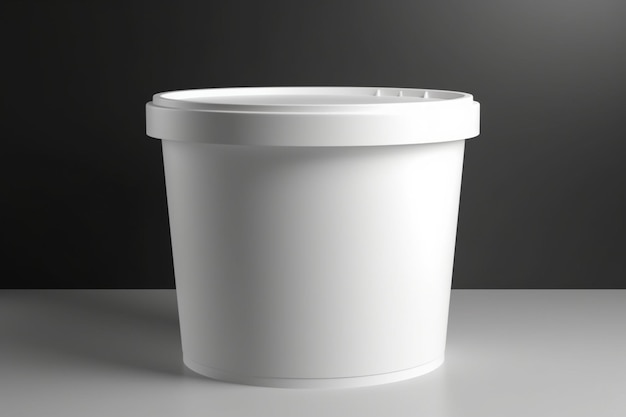 White Blank Food Plastic Tub Bucket Container Mock up